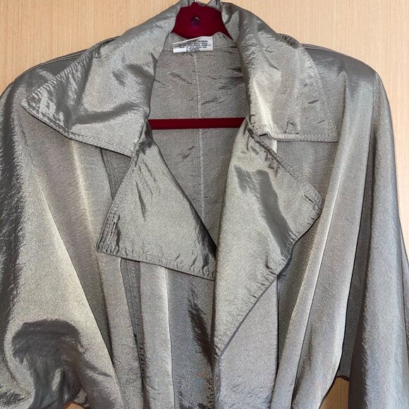 Mycra Pac Designer Wear Womens Trench Rain Coat One Size Gold Belted Pockets - Picture 10 of 16